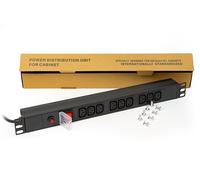 MULTIPRESA PER ARMADIO RACK 19'' 9 PRESE IEC/VDE/C13 PROTEZIONE SOVRACCARICHI C1