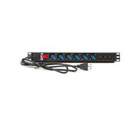 LINK - Multipresa per armadio rack 19 pollici 1 unit, 6 prese universali + 3 prese C13, spina Italiana 16A, con interuttore