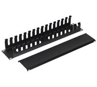 Link Pannello guida cavi in metallo per Rack 19" 2 pezzi 483 x 88 x 70 mm Nero
