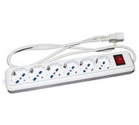 4737449 PRESA MULTIPLA LINK 6 SCHUKO X UPS SPINA IEC C14 CON INTERRUTT. BIANCA