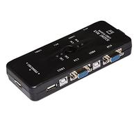 Link switch KVM LKKWM4 per 4 PC con mouse e tastiera USB e monitor VGA con cavi inclusi risoluzione massima 1920x1440 dimensioni compatte 16,5x7x2,5 cm struttura in metallo