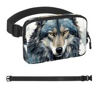 Link Wolf - Marsupio a tracolla per donne e uomini, con tasche con cerniera, marsupio impermeabile con cinturino regolabile per allenamento, corsa, viaggi, escursionismo, multicolore, taglia unica,