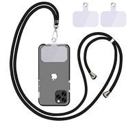 Linkbro Cordino Universale per Cellulare, Cordino per Telefono, Cordino Universale per Cellulare da Indossare al Collo con Pad, Regolabile e Rimovibile. (1 Nero Chiaro)