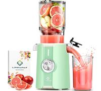 LINKchef Estrattore di Succo a Freddo, Facile da Pulire, 1.2L 200w | Apertura da 115 mm per frutta intera, estrazione a freddo, facile da pulire, ricettario incluso, senza BPA