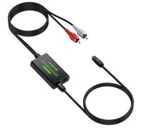 LiNKFOR Convertitore da RCA a SPDIF con Cavo RCA Maschio di 1,1m Convertitore da L/R a Toslink Supporto per Giradischi TV Lettori CD Altoparlanti da Bar Converter Audio Analogico-Digitale