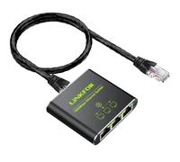 LiNKFOR Ethernet Splitter 1 in 3 Out 1000Mbps con Cavo di Alimentazione USB Splitter ethernet da 1 a 3 per una Rete Efficiente su Cavi Cat5/5e/6/7/8 Sdoppiatore per Cavo Ethernet RJ45 Plug-and-Play