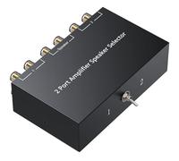 LiNKFOR Selettore Altoparlanti 2 Vie con Switch A/B 100W RMS, Commutatore Banana per Amplificatori Senza Alimentazione, Amplificatore a 2(1)-in-1(2)-OUT Plug & Play con Connettori Dorati