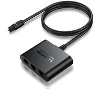 LiNKFOR Splitter Audio Ottico 1-in 3-out Con Cavo Toslink 3.3ft - Supporta LPCM2.0 DTS e Dolby-AC3 - Distributore 1X3 per TV DVD Amplificatore Soundbar PS5/PS4