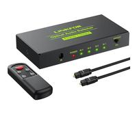 LiNKFOR Switch Audio Ottico Digitale 4 Entrata 1 Uscita con IR Telecomando 4X1 SPDIF Toslink Switch Box Supporta Dolby AC3 DTS PCM2.0 con Cavo Ottico per PS3 PS4 HDTV Blu Ray