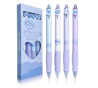 Linkgood Penna a sfera cancellabile, 4 pezzi, penna a sfera cancellabile, 0,5 mm, blu, set di penne cancellabili, per bambini, regalo per adulti, forniture per ufficio (viola)