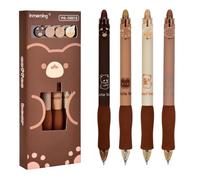 Linkgood Set 4 Penne Sferiche Cancellabili 0,5 mm Blu - Regalo Scolastico/Ufficio