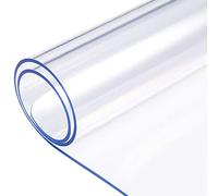 LinkGro 1,5 mm di spessore 1,5 mm di spessore, in vinile trasparente, protezione per tavolo da sala da pranzo, rettangolare, mobili in legno, tovaglia protettiva per piano di lavoro