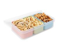 Linkidea 1 Set di contenitori per snack piccoli con 3 scomparti rimovibili, contenitore riutilizzabile per la preparazione degli alimenti, sicuro in frigorifero(Capacità singola: 120 ml)