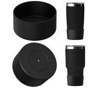 Linkidea 2 Confezione di Stivali per Bottiglia d'Acqua compatibili con Yeti Rambler Travel Mug 20oz/30oz, Copertura Protettiva Antiscivolo in Silicone per Fondo Bottiglia d'Acqua. (Nero)