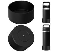 Linkidea 2 Pack Water Bottle Boot Compatibile con Yeti Rambler Jr. Kids 12oz, Rambler 12oz/18oz, Yonder 20oz/25oz, Silicone Antiscivolo Bottle Bottom Sleeve Protector, Bottle Bumper (Nero)