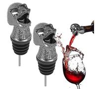 Linkidea 2 pezzi aeratore per vino a forma di cranio, versatore per bottiglia di vino, dispositivo di aerazione del vino, accessori individuali, per Halloween, Natale prossimo anno regalo