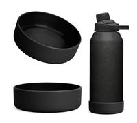 Linkidea 2 Pezzi Stivale per Bottiglia d'Acqua Compatibile con CamelBak Chute Mag 40oz, Bottiglia Chute Mag Tritan 50oz, Manicotto di Protezione Antiscivolo in Silicone per Il Fondo (Nero)