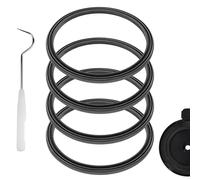 Linkidea 4 pezzi di ricambio frullatore, guarnizione in silicone, coperchio e kit di attrezzi, compatibili con Ninja NC299AMZ, NC301, NC300, grigio