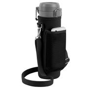 Linkidea Borsa per Il Trasporto di borracce Compatibile con Stanley Quick Flip Go 24/36oz, IceFlow Fast Flow 24/36oz, Marsupio in Rete in Neoprene Isolato con Spallacci (Nero)