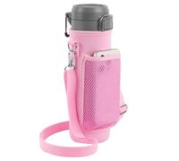 Linkidea Borsa per Il Trasporto di borracce Compatibile con Stanley Quick Flip Go 24/36oz, IceFlow Fast Flow 24/36oz, Marsupio in Rete in Neoprene Isolato con Spallacci (Rosa)