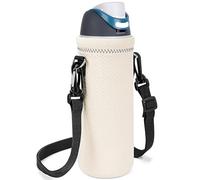 Linkidea Borsa porta bottiglie d'acqua in neoprene compatibile con Owala FreeSip 1,18 l, isolata con tracolla regolabile, colore bianco sporco