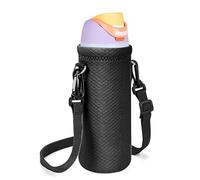 Linkidea Borsa porta bottiglie d'acqua in neoprene compatibile con Owala FreeSip 907,2 g, Twist 907,2 g, isolata, con tracolla regolabile, nero