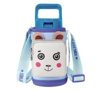 Linkidea Borsa portaborraccia tasca compatibile con YETI Rambler Jr. 12oz, Simple Modern 14oz, Kids Bottles, Bottles Sling Holder con cinghie (Cartone animato orso cachi)