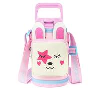 Linkidea Borsa portaborraccia tasca compatibile con YETI Rambler Jr. 12oz, Simple Modern 14oz, Kids Bottles, Bottles Sling Holder con cinghie (Cartone animato coniglio)