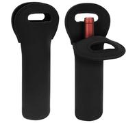 Linkidea - Borsa termica da viaggio per bottiglia singola, portabottiglie portatile in neoprene, portabevande da picnic con presa sicura, ideale per eventi all'aperto (750 ml/Nero)