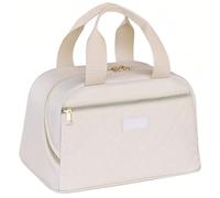 Linkidea Borsa termica per il pranzo, per donne e uomini, grande capacità, riutilizzabile, a prova di perdite, per lavoro, picnic, viaggi (beige)