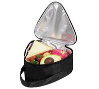 Linkidea Borsa termica per snack, di grande capacità, per frutta, a prova di perdite, portatile, per picnic, campeggio (nero)