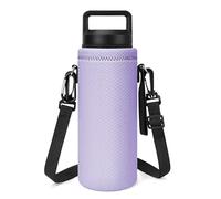 Linkidea Cinghia porta bottiglia d'acqua compatibile con YETI Rambler Chug Cap/Straw Cap 737,1 g, Yonder 1L/34 oz, borsa termica in neoprene con cinturino da polso (Violeta claro)