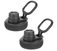 Linkidea Confezione da 2 coperchi per Bottiglie d'Acqua con Ampia Apertura e Manico, compatibili con Hydro Flask Wide Mouth 12/16/18/20/32/40/64 oz, Tappo di Ricambio per Bottiglie d'Acqua (Nero)