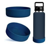 Linkidea - Confezione da 2 custodie per borraccia compatibili con YETI Rambler da 760 ml e Yonder da 940 ml, protezione antiscivolo in silicone per il fondo della borraccia (Blu Navy)