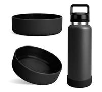 Linkidea - Confezione da 2 custodie per borraccia compatibili con YETI Rambler da 760 ml e Yonder da 940 ml, protezione antiscivolo in silicone per il fondo della borraccia (Nero)