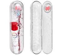 Linkidea Confezione da 2 portaspazzolini da viaggio, in plastica, antipolvere, per dentifricio, per campeggio, viaggi, compatibile con Colgate Extra Clean, Oral-B CrossAction (trasparente)