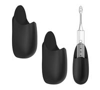 Linkidea Confezione da 2 portaspazzolino elettrico da parete, organizer in silicone per spazzolino elettrico, gancio adesivo compatibile con Oral-B iO Series 4, Pro 3000 (nero)