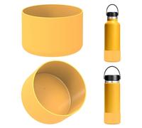 Linkidea - Confezione da 2 Protezioni per Borraccia compatibili con Hydro Flask a Bocca Larga da 12oz/14oz/16oz/18oz/20oz, in Silicone per Il Fondo della Borraccia (Giallo York)