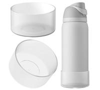 Linkidea - Confezione da 2 Protezioni per Borraccia compatibili con la Borraccia Sportiva Owala FreeSip da 32 oz, Protezione Antiscivolo in Silicone per Il Fondo della Borraccia (Bianco Trasparente)