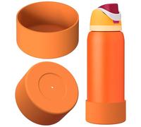 Linkidea - Confezione da 2 Protezioni per Borraccia compatibili con Owala FreeSip da 1,2 Litri, in Silicone Antiscivolo (Arancione)