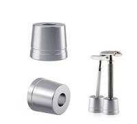 Linkidea Confezione da 2 supporti di sicurezza per rasoio, diametro di apertura 13 mm, supporto per rasoio da uomo, per piani di lavoro del bagno, compatibile con Shaving Revolution (argento