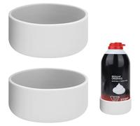 Linkidea Confezione da 2 supporti per gel da barba, supporto in schiuma di silicone, base in schiuma per rasoio, compatibile con Barbasol, Gilletee Shave Gel (grigio)