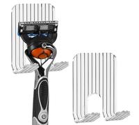 Linkidea Confezione da 2 supporti per rasoio in acrilico per doccia, supporto per rasoio compatibile con Gillette Sensor 3, Mach 3, Vikings Blade the Chieftain, gancio organizer da bagno per rasoio