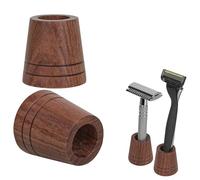 Linkidea Confezione da 2 supporti per spazzolino da denti e rasoio, per bancone del bagno, compatibile con Gillette Vector 3, Harry's 5 Blade (marrone)