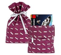 Linkidea Confezione da 4 Sacchetti Regalo Riutilizzabili con Coulisse, Borsa Regalo per Compleanno, Natale, Festività, Borsa in Tessuto Non Tessuto Confezione Regalo per Feste per Bambini (M/Viola)
