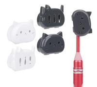Linkidea Confezione da 4 tappi portatili per spazzolino da denti, custodia protettiva da viaggio per spazzolino da denti per bambini, compatibile con Colgate, Gum, Brush Buddies (nero + bianco)