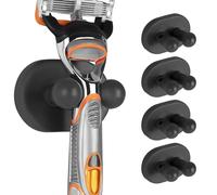 Linkidea Confezione da 5 supporti per rasoi da parete per doccia, supporto autoadesivo compatibile con rasoi Gillette Fusion5, Mach3 e simili (grigio scuro)