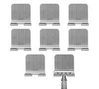 Linkidea Confezione da 8 supporti per rasoio da doccia in acciaio inox, autoadesivi, senza fori, per rasoi di sicurezza Vikings Blade e Merkur (argento)