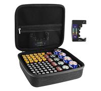 Linkidea Contenitore Rigido per Batteria, Scatola Organizer con Tester BT-168, Custodia per Batteria per Trasporto Sicuro - Contiene 76 Batterie AA AAA 9V C D di Varie Dimensioni con Tester Batteria
