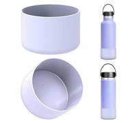 Linkidea Copri Bottiglia d'Acqua Compatibile con Hydro Flask Bocca Standard 12 oz/14 oz/16 oz/18 oz/20 oz/21 oz/24 oz, Protezione del Coperchio del Fondo della Bottiglia in Silicone (Nebbia)